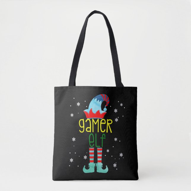 Gamer Elf Funny God jul Family Matchin Tygkasse (Framsida)