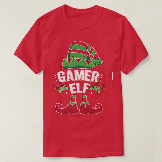 Gamer Elf Graphic Video Game Player Gaming Nerd Ge T Shirt (Design framsida)