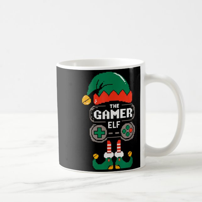 Gamer Elf Matching Family Group Christmas Party Py Kaffemugg (Höger)