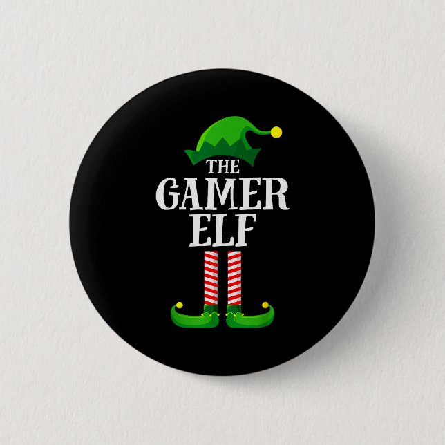 Gamer Elf Matching Family Group Christmas Party Py Knapp (Framsida)