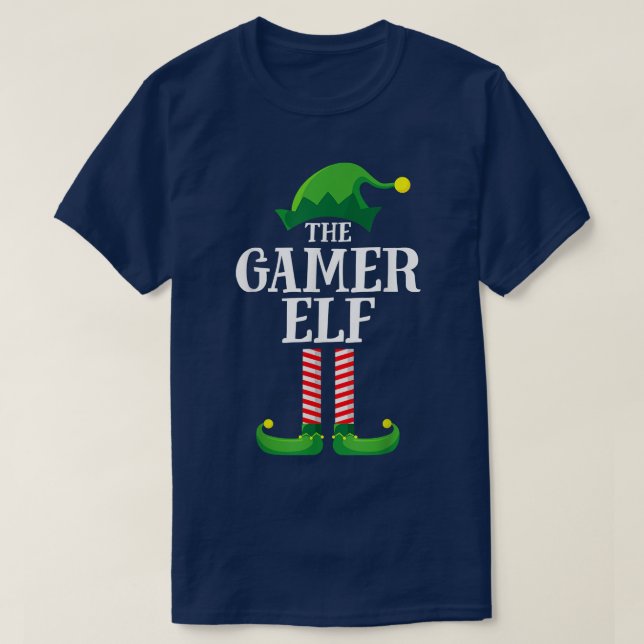 Gamer Elf Matching Family Group jul Party Pa T Shirt (Design framsida)