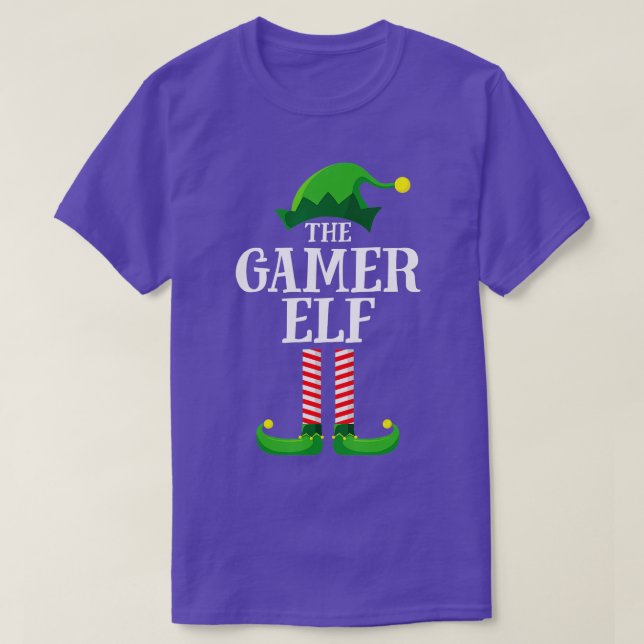 Gamer Elf Matching Family Group jul Party T Shirt (Design framsida)