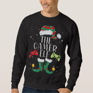 Gamer Elf Matching Family jul Pajama Lång Ärmad Tröja