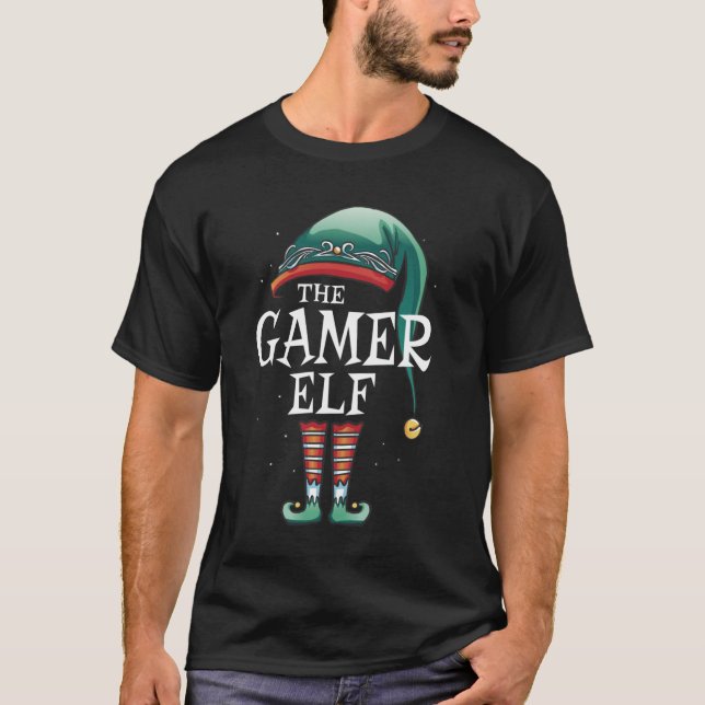 Gamer Elf Matching Group Julafton Funny Family Chr T Shirt (Framsida)
