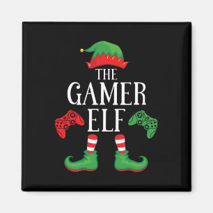 Gamer Elf Matching Group Julafton Gaming Funny Fam Magnet