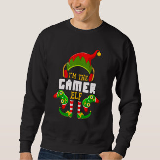 Gamer Elf Merry Christmas Xmas Party Family Matchi Lång Ärmad Tröja