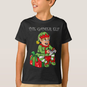 Gamer Elf-Roligtens julbojor Kids Tonåring spel T Shirt