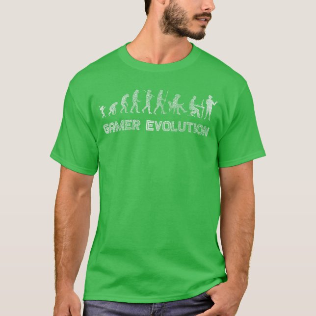 Gamer Evolution Konsol PC VR TV-spel Gaming re T Shirt (Framsida)