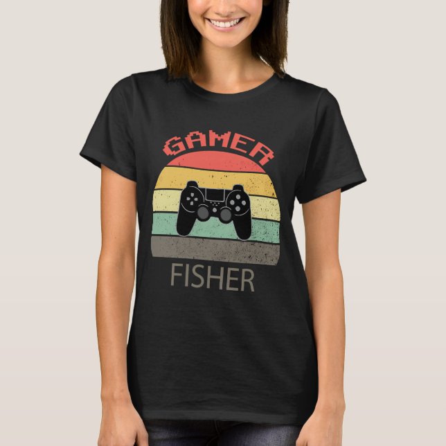 Gamer Fisher Vintage T Shirt (Framsida)