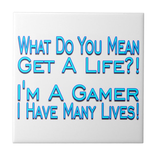Gamer för många liv kakelplatta (Framsidan)