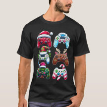 Gamer för spelkontrollanter i julshirt Santa Elf