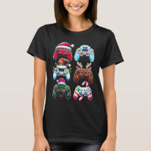 Gamer för spelkontrollanter i julshirt Santa Elf