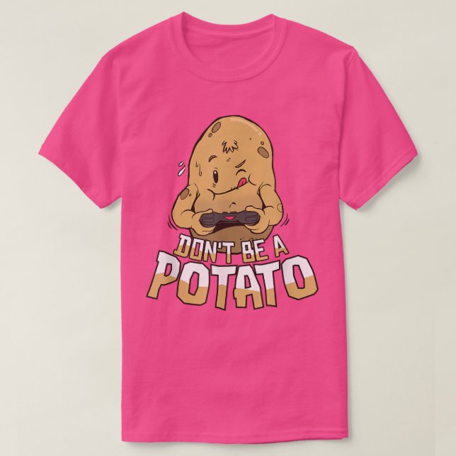 Gamer Funny Cute Potato Video Games T-Shirt (Design framsida)