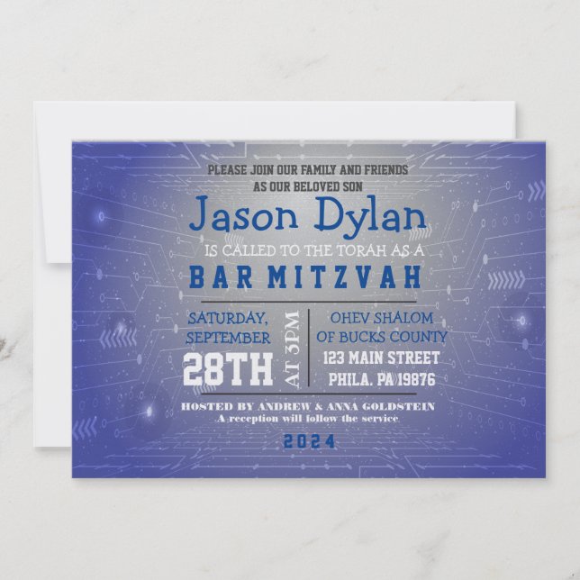 GAMER GAMING DIGITAL Pub Mitzvah-inbjudan Inbjudningar (Framsida)