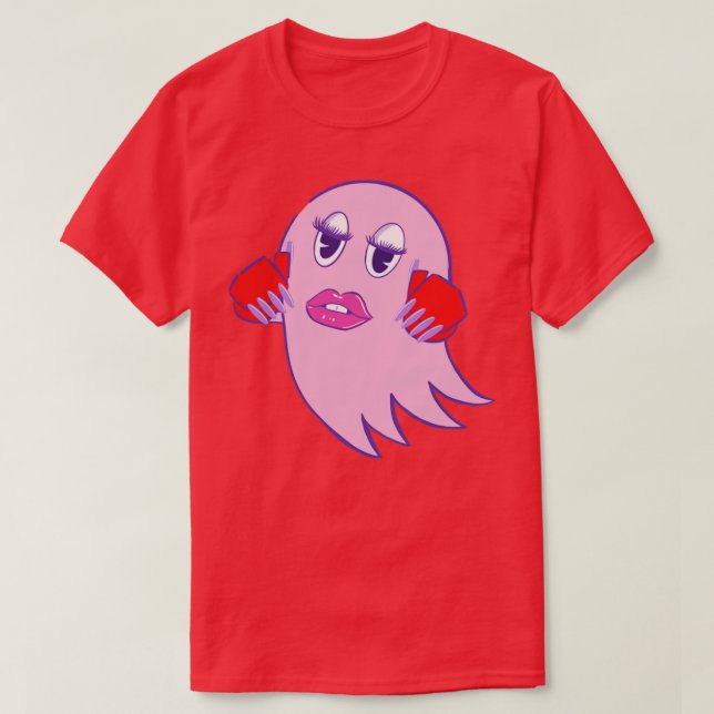 Gamer Ghost Rosa T Shirt (Design framsida)