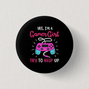 Gamer Gift Ja, jag är en spelflicka Knapp
