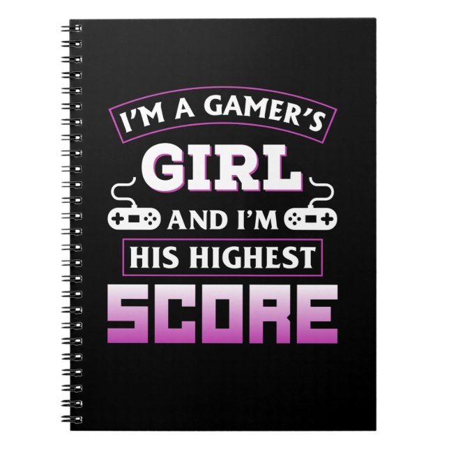 Gamer Gift jag är en Gamer Girl Anteckningsbok (Framsidan)