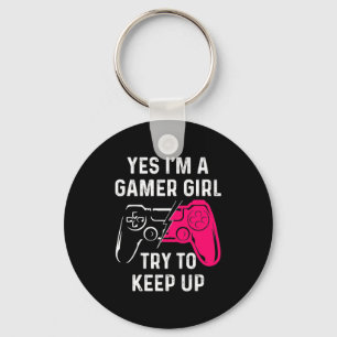 Gamer Gift Jag är en spelflicka Nyckelring