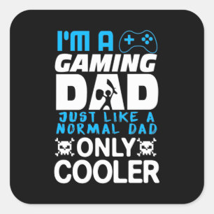 Gamer Gift Jag spelar Pappa Fyrkantigt Klistermärke
