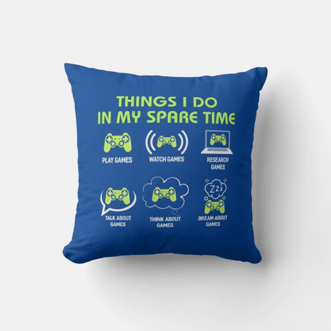 Gamer Gift | Sak Gamer gör på min lediga tid Kudde (Framsida)