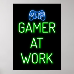 Gamer Gift   Spelare på arbetet Poster