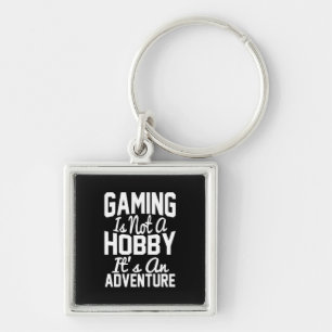 Gamer Gift Spelverksamhet i Äventyr Fyrkantig Silverfärgad Nyckelring