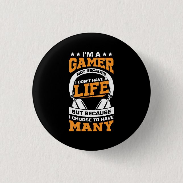 Gamer Gift | stolt jag är spelspelare Knapp (Framsida)