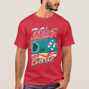 Gamer Girl Babe Retro 70-tal 1970-tal familj T Shirt