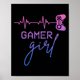 Gamer Girl Cute Heartslag Gamer for Girl Video Gam Poster