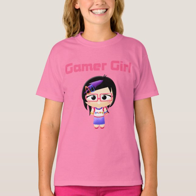 Gamer Girl Cutie Patootie Tee Shirt (Framsida)