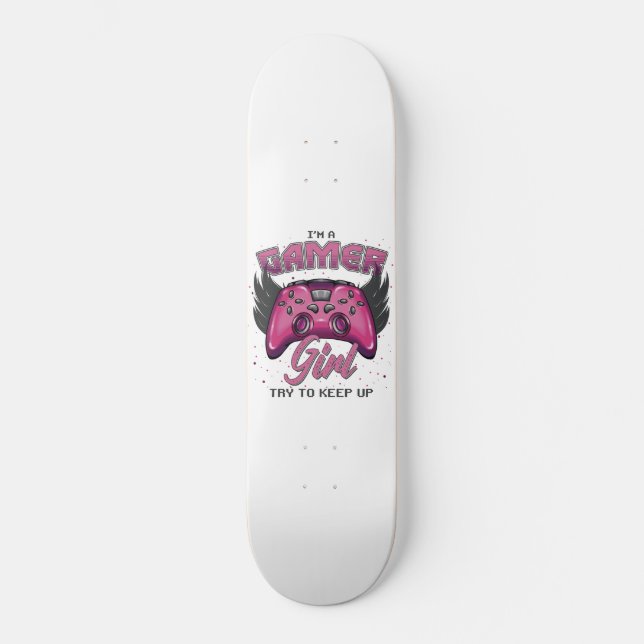 Gamer Girl-design Mini Skateboard Bräda 18,5 Cm (Framsida)