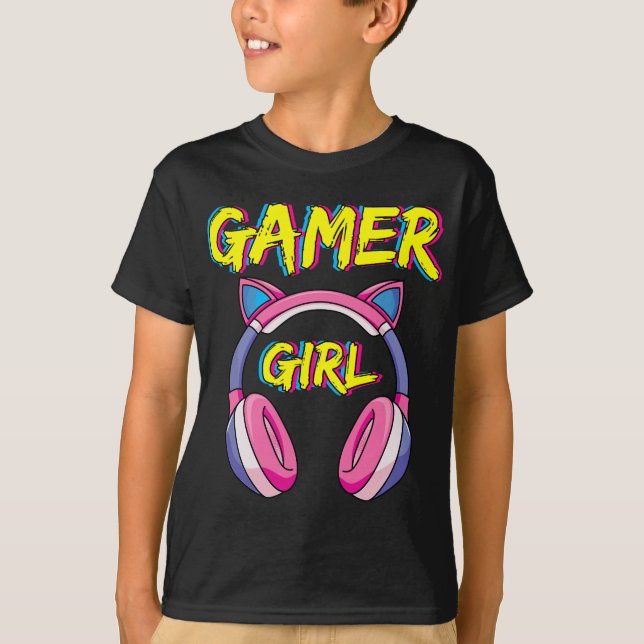 Gamer Girl Gaming Girl T Shirt (Framsida)