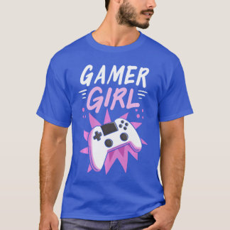 Gamer Girl Gaming Streaming Video Spel Present fri T Shirt