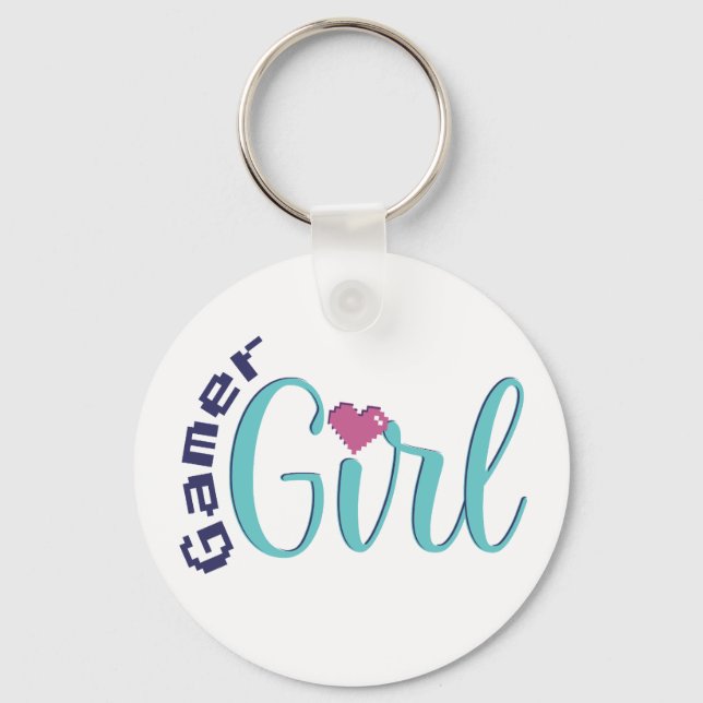 Gamer Girl Keychain - Perfect Gaming Gift Nyckelring (Framsida)