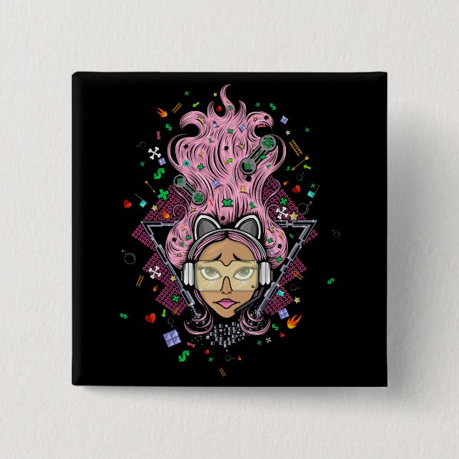 Gamer Girl Knapp (Framsida)