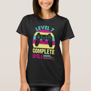 Gamer Girl Level 7 Complete 7 7:e Bröllop Anniver T Shirt