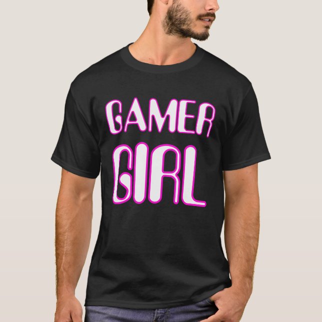 Gamer Girl Nerd Girl Cute Gaming  Geek Nerd Outfit T Shirt (Framsida)