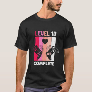 Gamer Girl Nivå 10 Komplett Roligt 10-års Bröllops T Shirt