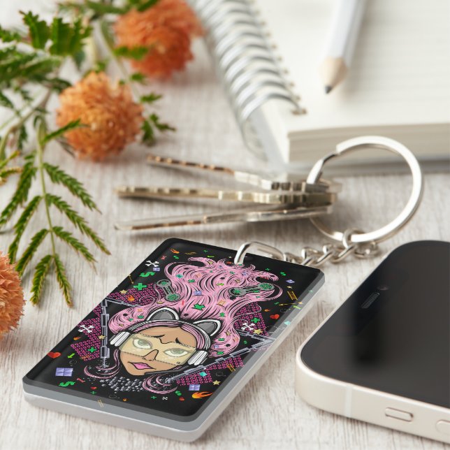 Gamer Girl Nyckelring (Högra Framsidan)