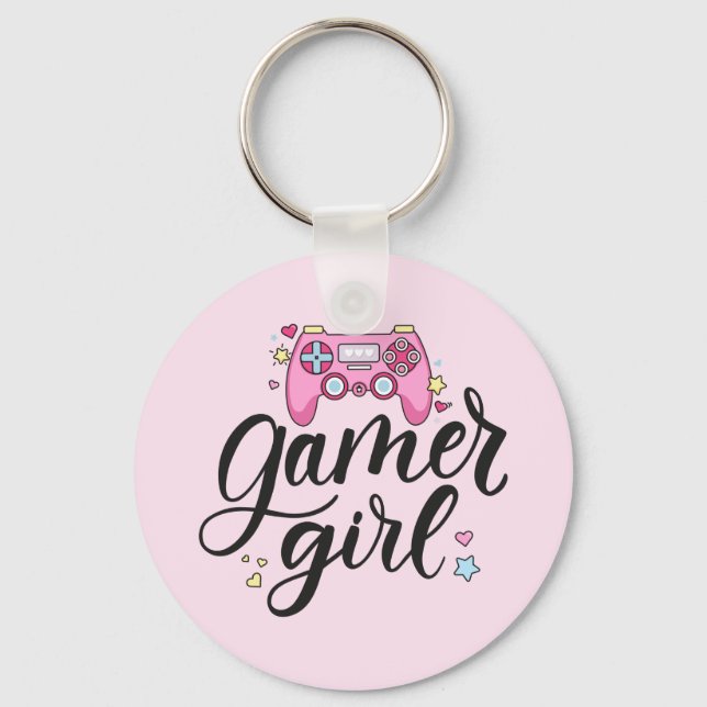 Gamer Girl Nyckelring (Framsida)