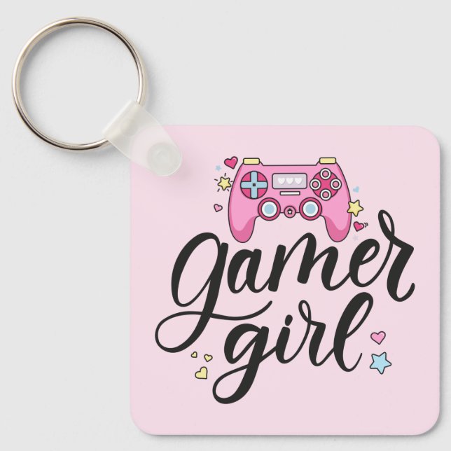 Gamer Girl Nyckelring (Framsida)