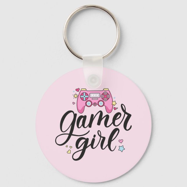 Gamer Girl Nyckelring (Framsida)