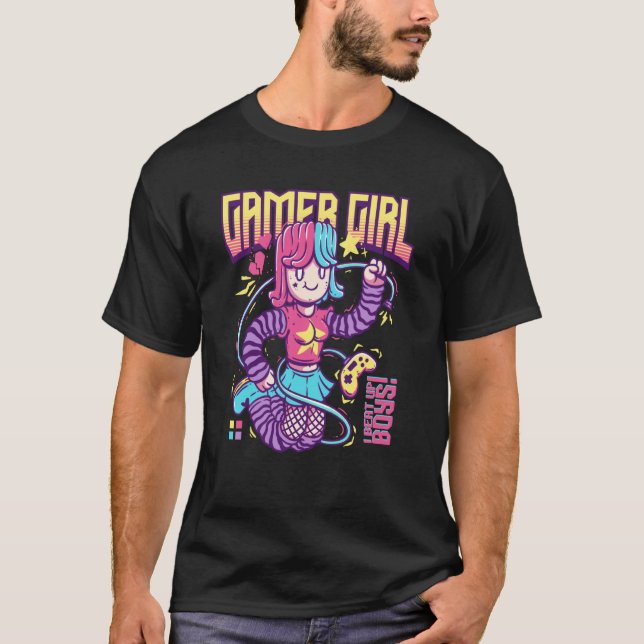 Gamer Girl PC Gaming Video Game E girl Computer Ga T Shirt (Framsida)