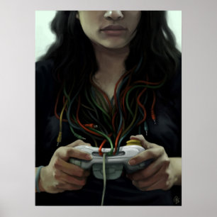 Gamer Girl (poster/skriv ut) Poster