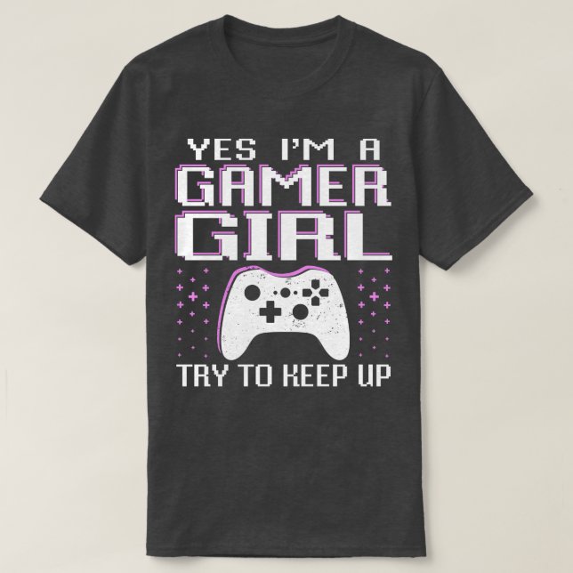 Gamer Girl Shirt Funny Game Girl Video Gaming Shir T Shirt (Design framsida)