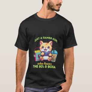 Gamer Girl som Kärlek Cats Gaming Boba 80-talets K T Shirt
