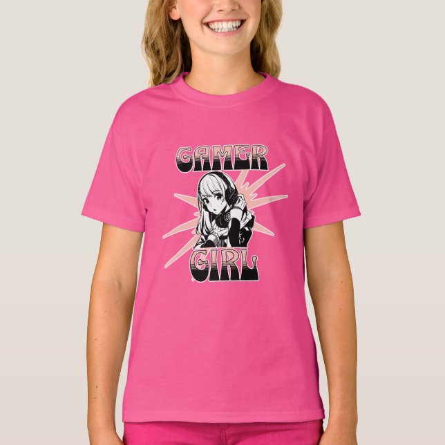 Gamer Girl | Spelande T Shirt (Framsida)