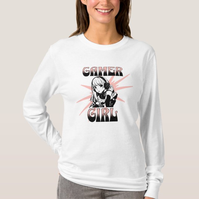 Gamer Girl | Spelande T Shirt (Framsida)