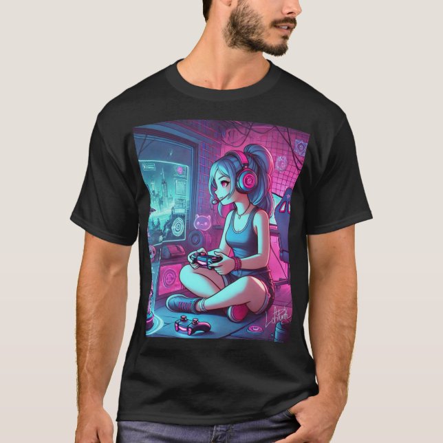 Gamer Girl T Shirt (Framsida)