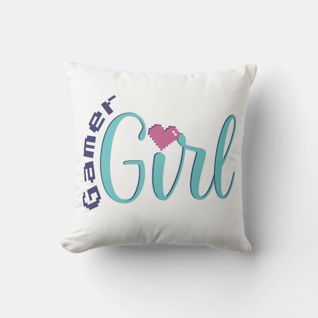 Gamer Girl Throw Pillow - Perfect Gaming Gift Kudde (Framsida)